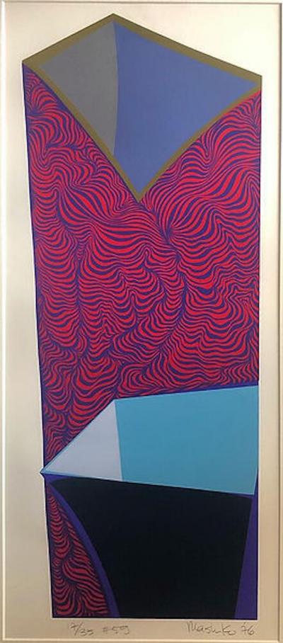  Mashiko Japanese Abstract Expressionist Serigraphs Signed Numbered Mashiko