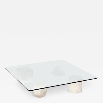  Massimo Lella Vignelli Massimo Lella Vignelli Metafora Italian Travertine Stone Coffee Table