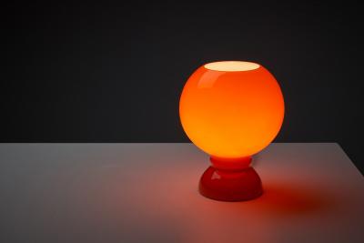  Massive Lighting Space Age Orange Glass Table Lamp by Massive 1980s