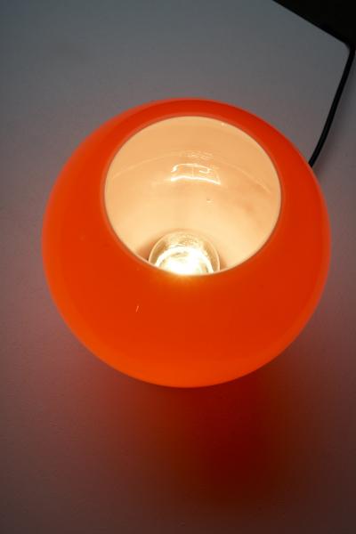  Massive Lighting Space Age Orange Glass Table Lamp by Massive 1980s