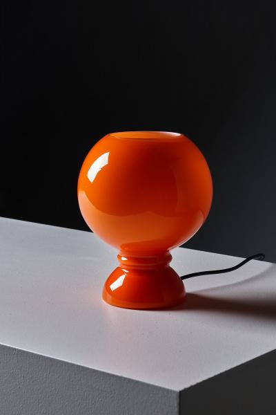  Massive Lighting Space Age Orange Glass Table Lamp by Massive 1980s
