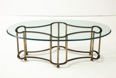  Mastercraft 1970s Mastercraft Racetrack Brass Oval Coffee Table