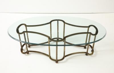  Mastercraft 1970s Mastercraft Racetrack Brass Oval Coffee Table