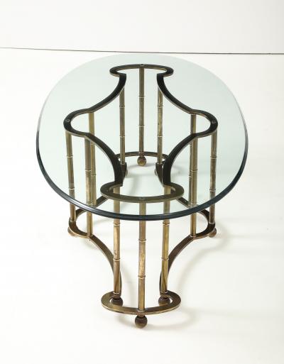  Mastercraft 1970s Mastercraft Racetrack Brass Oval Coffee Table