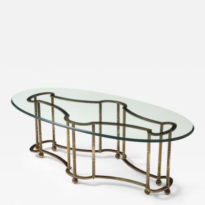  Mastercraft 1970s Mastercraft Racetrack Brass Oval Coffee Table