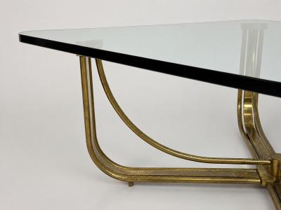  Mastercraft 1970s Mastercraft Solid Brass and Glass Square Coffee Table USA Designed Made