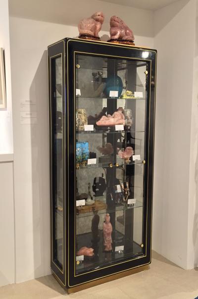  Mastercraft 3 American Mid Century Modern Ebonized Metal and Brass Trimmed Vitrine Cabinets