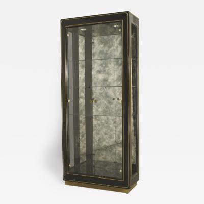  Mastercraft 3 American Mid Century Modern Ebonized Metal and Brass Trimmed Vitrine Cabinets