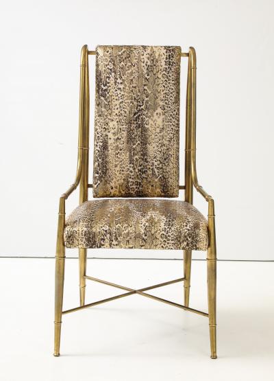  Mastercraft 6 Mastercraft Brass Bamboo Dining Chairs