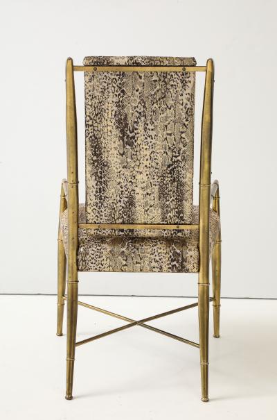  Mastercraft 6 Mastercraft Brass Bamboo Dining Chairs
