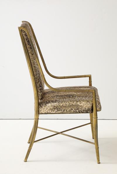  Mastercraft 6 Mastercraft Brass Bamboo Dining Chairs