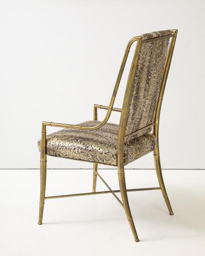  Mastercraft 6 Mastercraft Brass Bamboo Dining Chairs