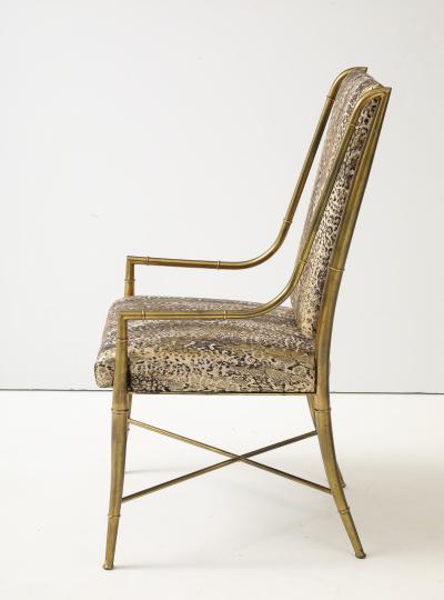  Mastercraft 6 Mastercraft Brass Bamboo Dining Chairs