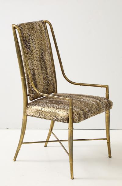  Mastercraft 6 Mastercraft Brass Bamboo Dining Chairs