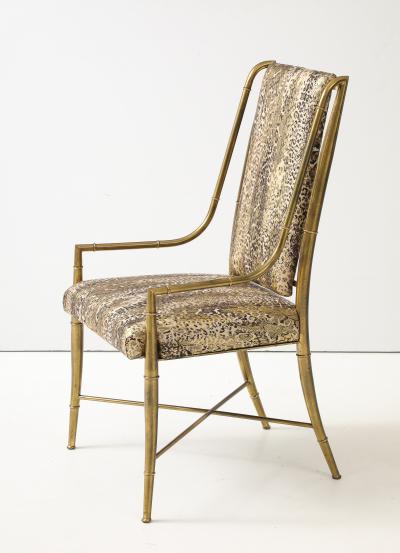  Mastercraft 6 Mastercraft Brass Bamboo Dining Chairs