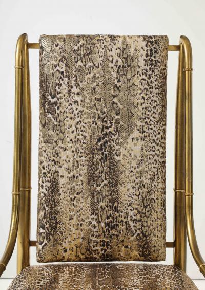  Mastercraft 6 Mastercraft Brass Bamboo Dining Chairs