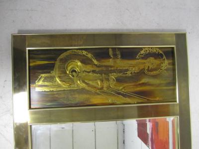  Mastercraft Acid Etched Bernhard Rohne for Mastercraft Mirror Mid Century Modern