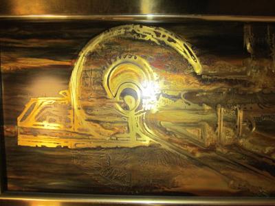  Mastercraft Acid Etched Bernhard Rohne for Mastercraft Mirror Mid Century Modern