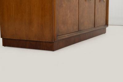  Mastercraft Benard Rhone for Mastercraft Cabinets Burled Elm with Brass Knocker Pulls 1965