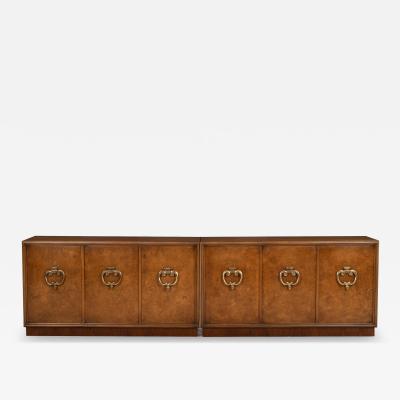  Mastercraft Benard Rhone for Mastercraft Cabinets Burled Elm with Brass Knocker Pulls 1965