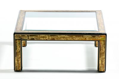Mastercraft Bernhard Rohne for Mastercraft Acid Etched Metal Glass Brutalist Coffee Table