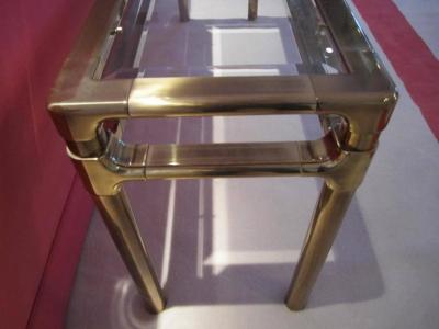  Mastercraft Excellent Mastercraft Thick Brass Console Table