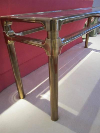  Mastercraft Excellent Mastercraft Thick Brass Console Table
