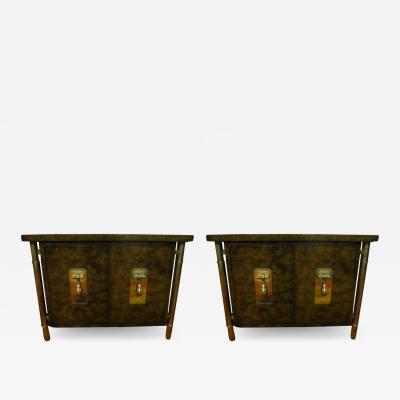  Mastercraft Fantastic Pair Of Burled Mastercraft Night Stand Mid century Modern