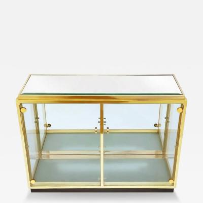  Mastercraft Hollywood Regency Brass Glass Display or Curio Cabinet after Mastercraft