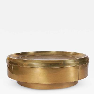  Mastercraft Hollywood Regency Round Italian Brass Cocktail Table by Mastercraft Midcentury