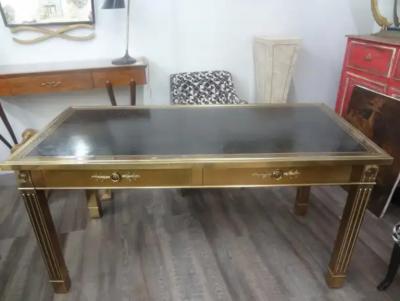 Mastercraft Iconic Mastercraft Brass Desk With Leather Top