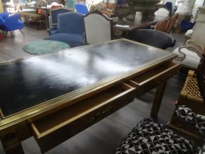 Mastercraft Iconic Mastercraft Brass Desk With Leather Top