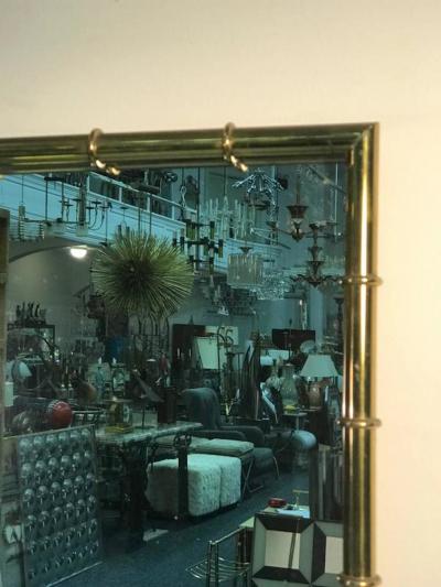  Mastercraft Magnificent Faux Bamboo Brass Wall Mirror by Mastercraft