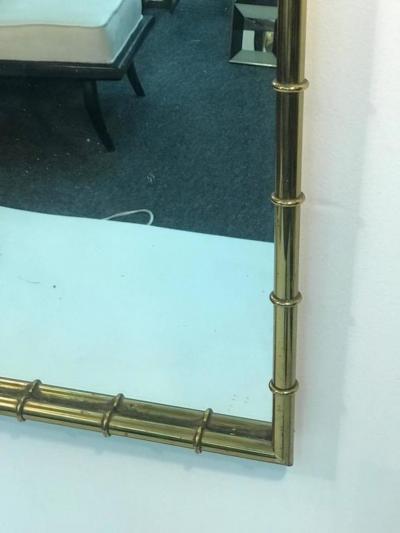  Mastercraft Magnificent Faux Bamboo Brass Wall Mirror by Mastercraft