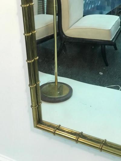  Mastercraft Magnificent Faux Bamboo Brass Wall Mirror by Mastercraft