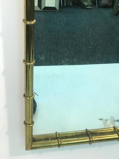  Mastercraft Magnificent Faux Bamboo Brass Wall Mirror by Mastercraft