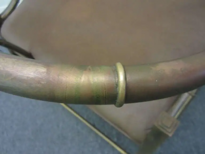  Mastercraft Mastercraft Asian Inspired Faux Bamboo Brass Lounge Chair Mid Century