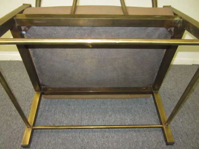  Mastercraft Mastercraft Asian Inspired Faux Bamboo Brass Lounge Chair Mid Century