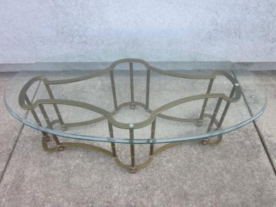  Mastercraft Mastercraft Brass Faux Bamboo Coffee Table