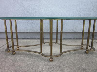  Mastercraft Mastercraft Brass Faux Bamboo Coffee Table
