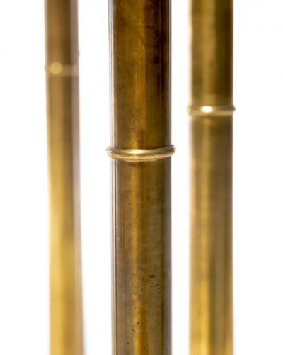  Mastercraft Mastercraft Brass Faux Bamboo Hollywood Regency Dining Table circa 1970