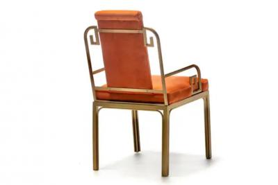  Mastercraft Mastercraft Brass Greek Key Hollywood Regency Dining Chairs Set of 8