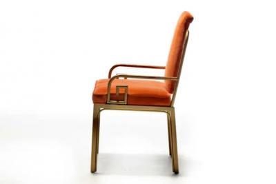  Mastercraft Mastercraft Brass Greek Key Hollywood Regency Dining Chairs Set of 8