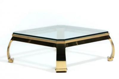  Mastercraft Mastercraft Brass and Glass Ming Coffee Table c 1970s