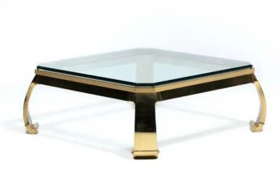  Mastercraft Mastercraft Brass and Glass Ming Coffee Table c 1970s