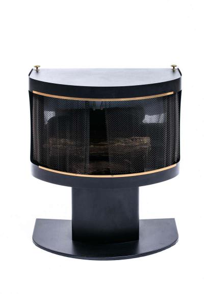  Mastercraft Mastercraft Brass and Metal Freestanding Fireplace circa 1970s