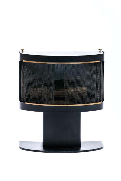  Mastercraft Mastercraft Brass and Metal Freestanding Fireplace circa 1970s