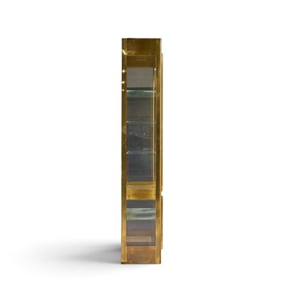  Mastercraft Mastercraft Mid Century Brass Vitrines Cabinet Pair