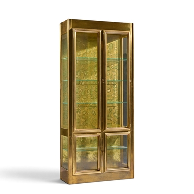  Mastercraft Mastercraft Mid Century Brass Vitrines Cabinet Pair