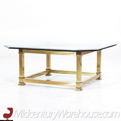  Mastercraft Mastercraft Mid Century Brass and Glass Coffee Table